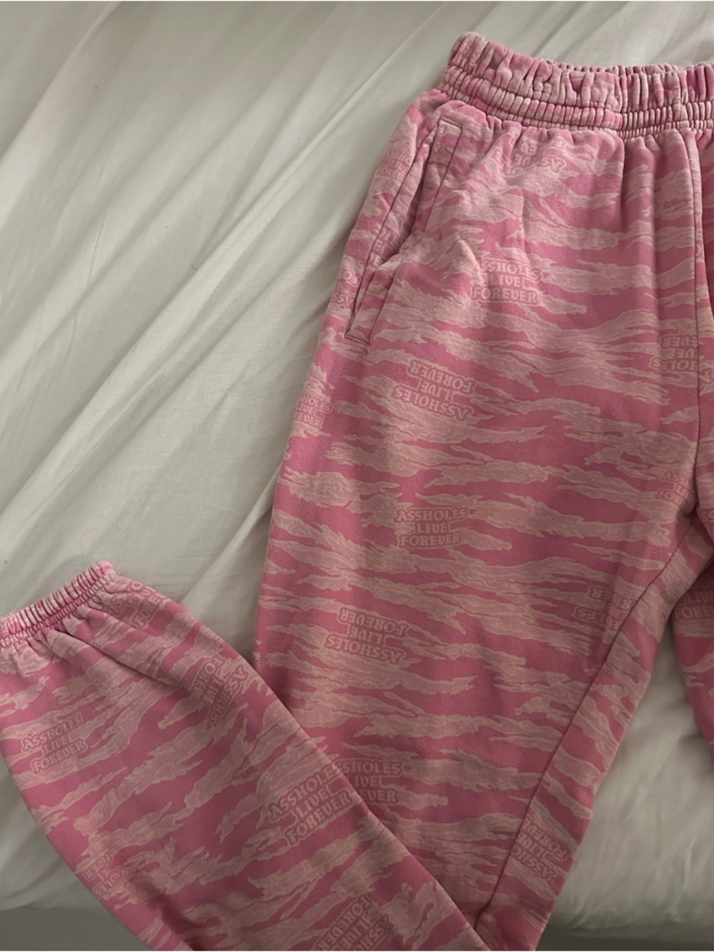 Pink Patterned Track Pants - Women's Joggers - Picture 2 of 4